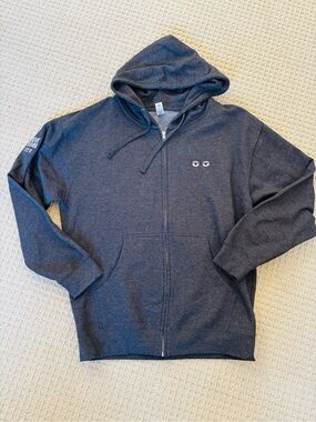 Crank Yankers Crew Comedy Central Men's Large Promo Grey Zip-Up Hoodie Rare!